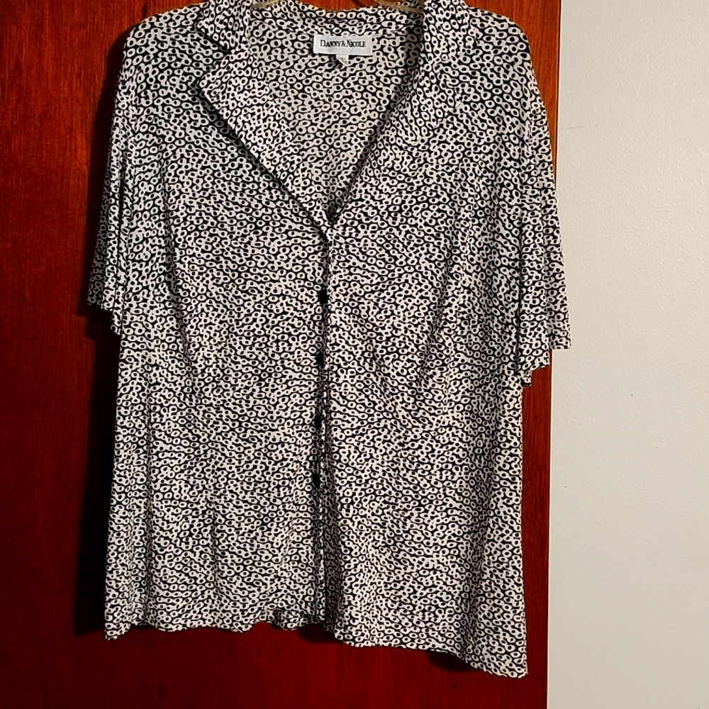 Black and white dressy blouse